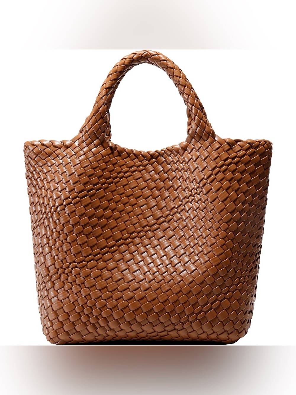 Queenoris Woven Vegan Leather Tote Bag